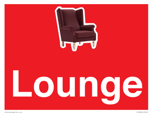 Lounge Dementia Friendly Sign Red